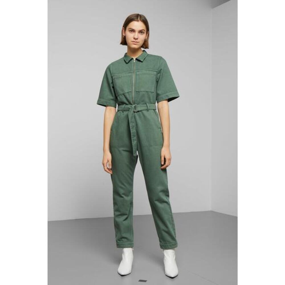Weekday patrol military green denim boiler one piece utility jumpsuit size 38/ 6